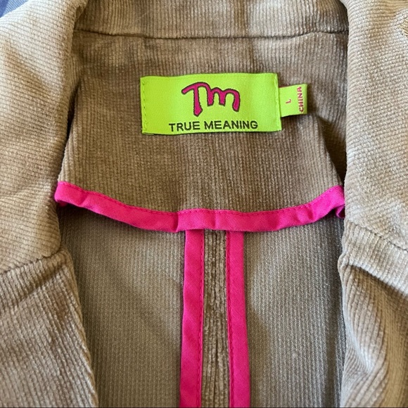 New True meaning corduroy embroidered floral jacket size Large New With Tags A7 - Picture 11 of 16